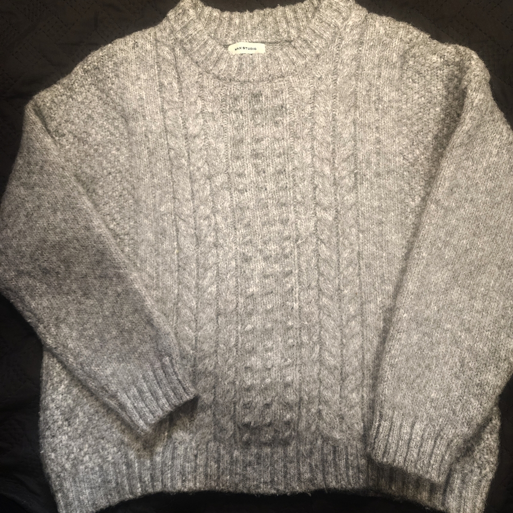 Gray Cable Knit Sweater